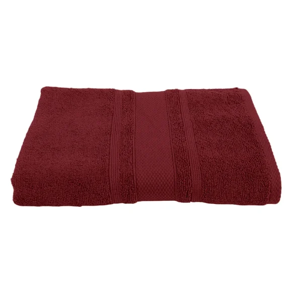 BYFT014538 BYFT Home Castle Bath Sheet 90 x 180 Cm 550 Gsm Maroon 100 Cotton Set of 1