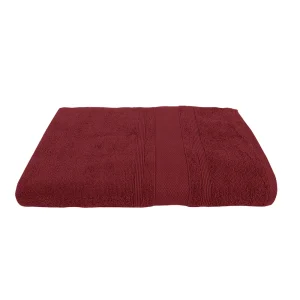 BYFT014544 BYFT Home Castle Bath Towel 70 x 140 Cm 550 Gsm Maroon 100 Cotton Set of 1