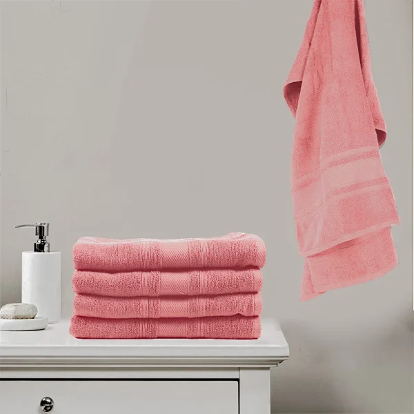 BYFT014547 BYFT Home Castle Bath Towel 70 x 140 Cm 550 Gsm Pink 100 Cotton Set of 1 C