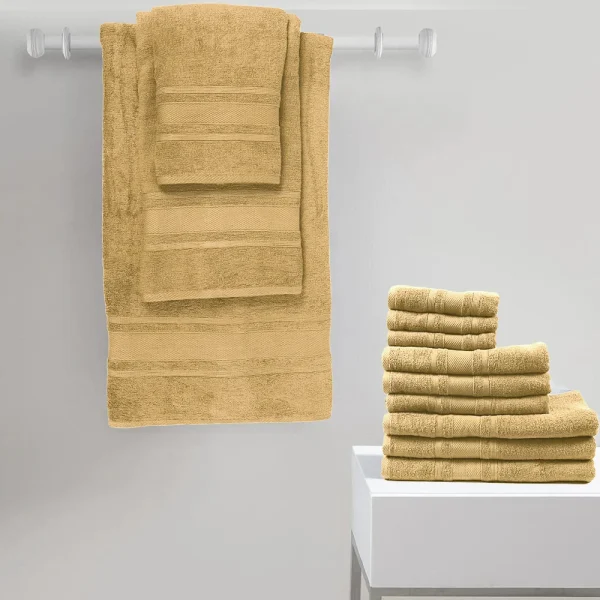 BYFT014672 BYFT Home Castle Hand Towel 50 x 90 Cm Bath Towel 70 x 140 Cm 550 Gsm Cream 100 Cotton Se (5)