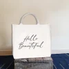 BYFT017620 BYFT Unlaminated Natural Canvas Bag (Hello Beautiful) Design C