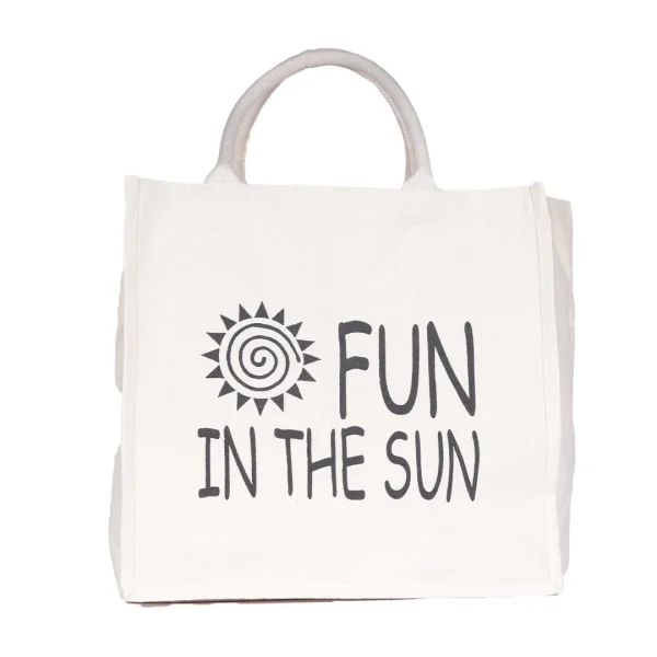 BYFT017626 BYFT Unlaminated Natural Canvas Bag (Fun in the sun) Design