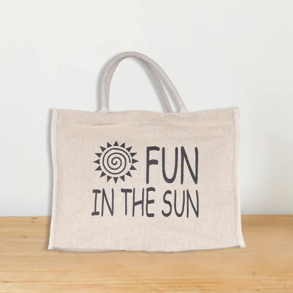 BYFT017626 BYFT Unlaminated Natural Canvas Bag (Fun in the sun) Design C