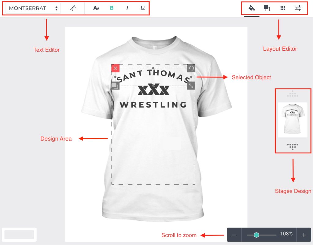 How to use 1 design area