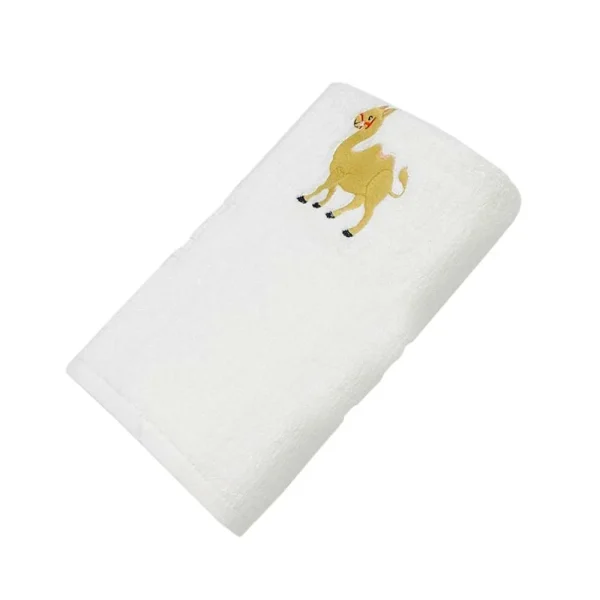 BYFT001985 BYFT Iris Embroidered For You Bath Towel 70 x 140 Cm 600 Gsm White 100% Cotton Gold Camel Gold Thread Set of 1