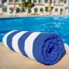 BYFT002072 PETUNIA Beach Towel Blue & White Set of 1 C