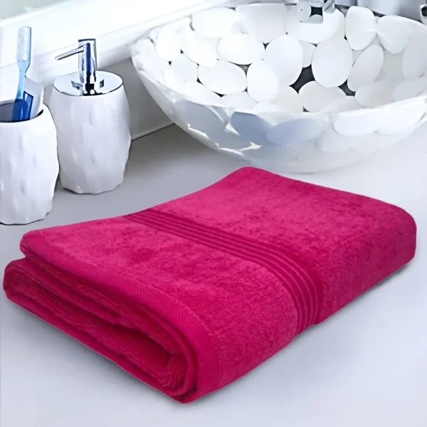 BYFT002080 HOME ESSENTIALS Hand Towel Fuschia Pink Set of 1 C