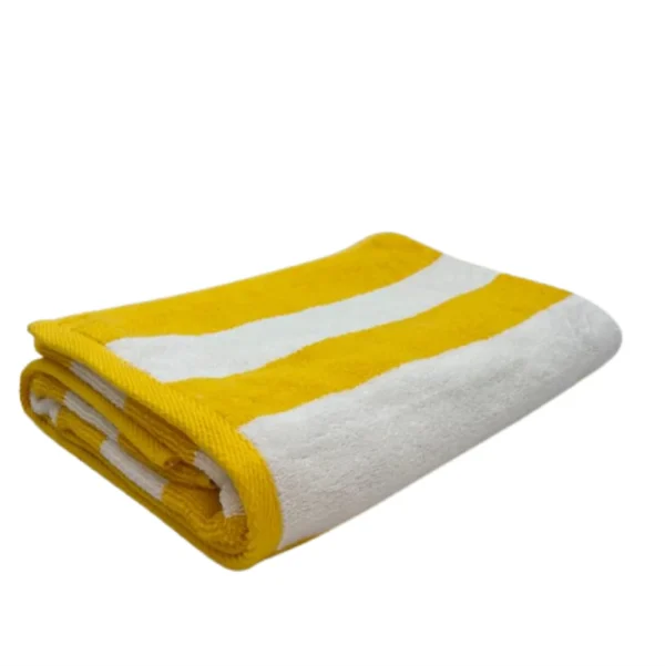 BYFT003395 PETUNIA Beach Towel Yellow & White Set of 1 A