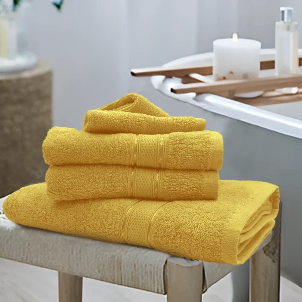 BYFT007958 DAFFODIL BATH TOWEL YELLOW Set of 2 C