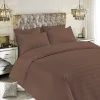 BYFT008162 BYFT TULIP Queen Duvet Cover Dark Brown Set of 1 C