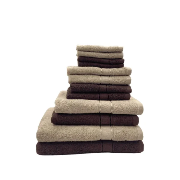 BYFT009540 Daffodil Family Bath Linen Pack Beige Brown 6yr Kid 500 Gsm Cotton Set of 16