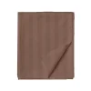 BYFT011508 BYFT Tulip Dark Brown Set of 2 Single Flat 1 Cm Satin Stripe Percale 300 TC