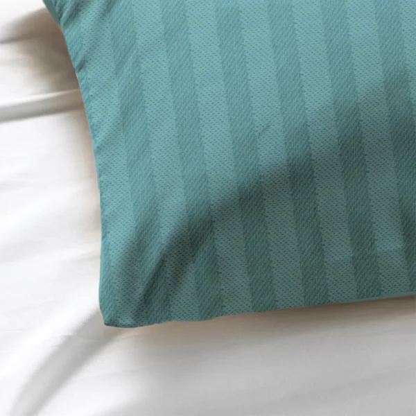 BYFT011509 BYFT Tulip Sea Green Set of 2 Single Flat 1 Cm Satin Stripe Percale 300 TC D