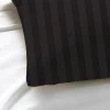 BYFT011515 BYFT Tulip Charcoal Set of 2 Single Fitted 1 Cm Satin Stripe Percale 300 TC D