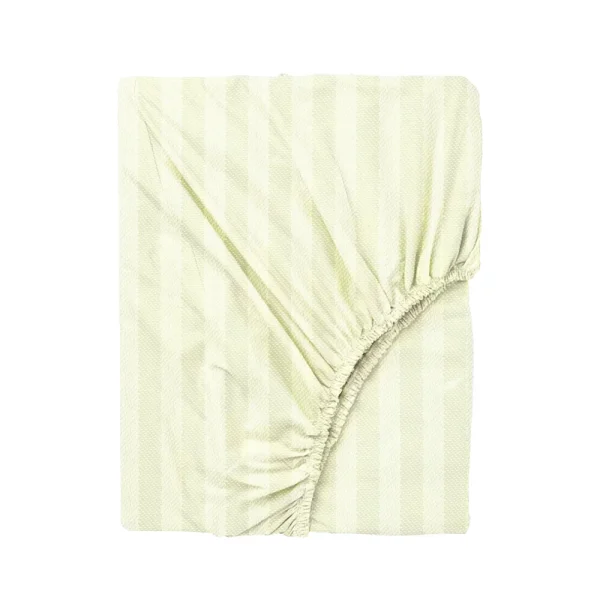 BYFT011566 BYFT Tulip Cream Set of 6 King Fitted 1 Cm Satin Stripe Percale 300 TC