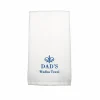 BYFT011766 BYFT Iris Embroidered For You Hand Towel 50 x 80 Cm 600 Gsm White Cotton Dads Wudhu Towel Blue Thread Set of 1