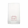 BYFT011767 BYFT Iris Embroidered For You Hand Towel 50 x 80 Cm 600 Gsm White Cotton Moms Wudhu Towel Pink Thread Set of 1