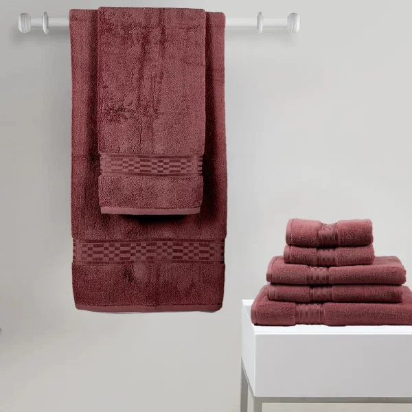 BYFT014519 BYFT Home Ultra Bath Sheet 90 x 180 Cm 550 Gsm Burgundy 100 Cotton Set of 1 D