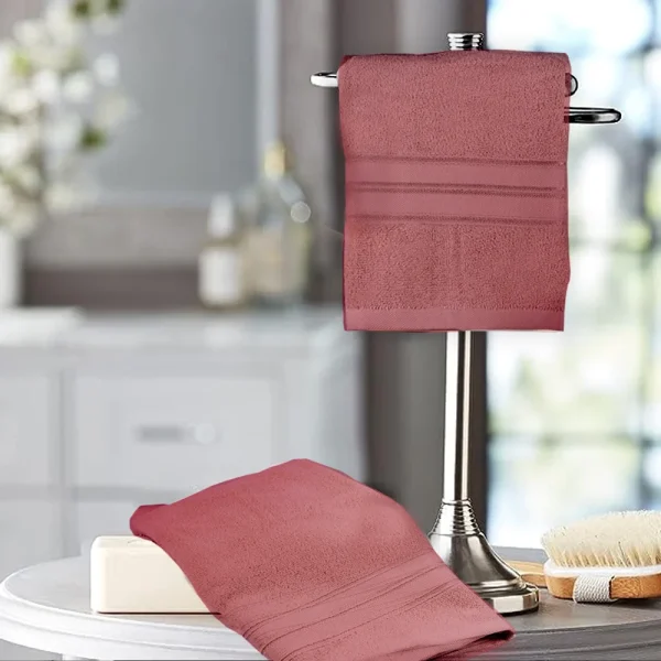 BYFT014571 BYFT Home Trendy Hand Towel 50 x 90 Cm 550 Gsm Pink 100 Cotton Set of 1 C