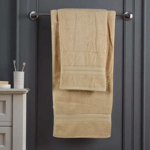 BYFT014677 BYFT Home Trendy Hand Towel 50 x 90 Cm Bath Towel 70 x 140 Cm 550 Gsm Cream 100 Cotton (2)