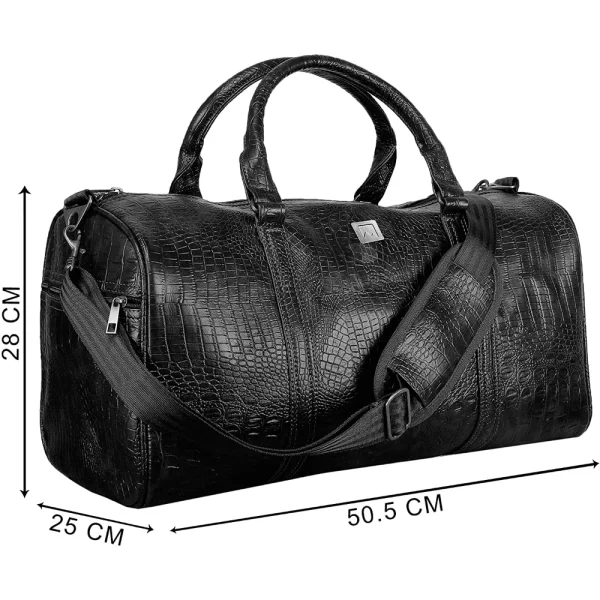 BYFT002369 CROCO BLACK Duffle Bags Black Set of 1 B