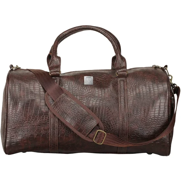 Mounthood Croco | Pu Leather Duffle Bag - Brown - BYFT.Store