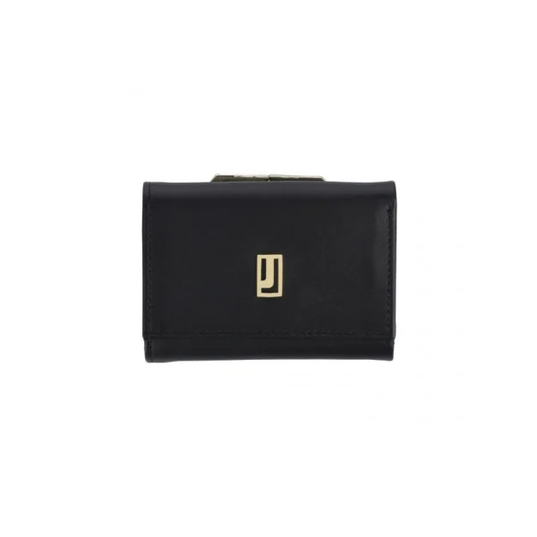 BYFT002542 Jafferjees Genuine Leather Womens Wallet The Daffodil Black Gold