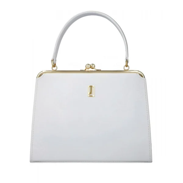 BYFT002555 Jafferjees Genuine Leather Womens Handbag The Sukan White Gold