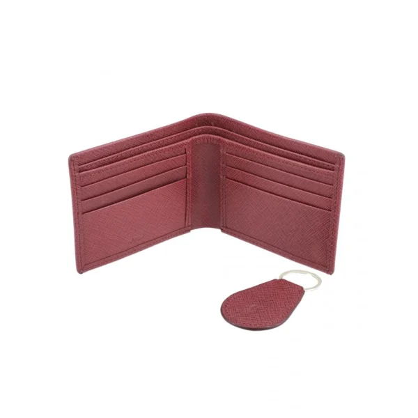 BYFT004990 Jafferjees Genuine Leather Men's Wallet Set Easter Island   Maroon A