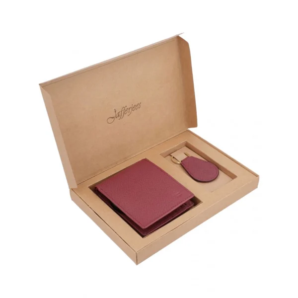 BYFT004990 Jafferjees Genuine Leather Men's Wallet Set Easter Island   Maroon C