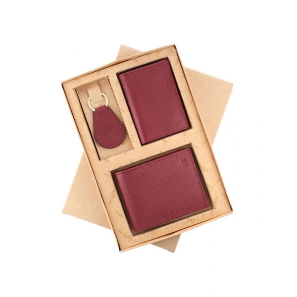 BYFT004999 Jafferjees Genuine Leather Men's Wallet Set Trevi Fountain   Maroon B