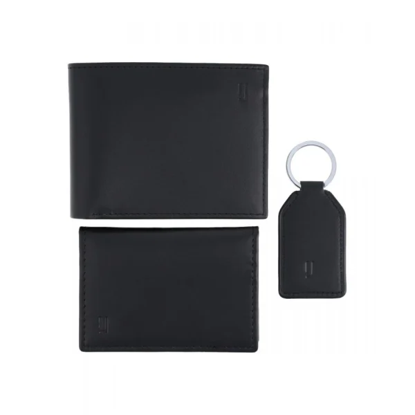BYFT005002 Jafferjees Genuine Leather Men's Wallet Set Mount Eden   Black