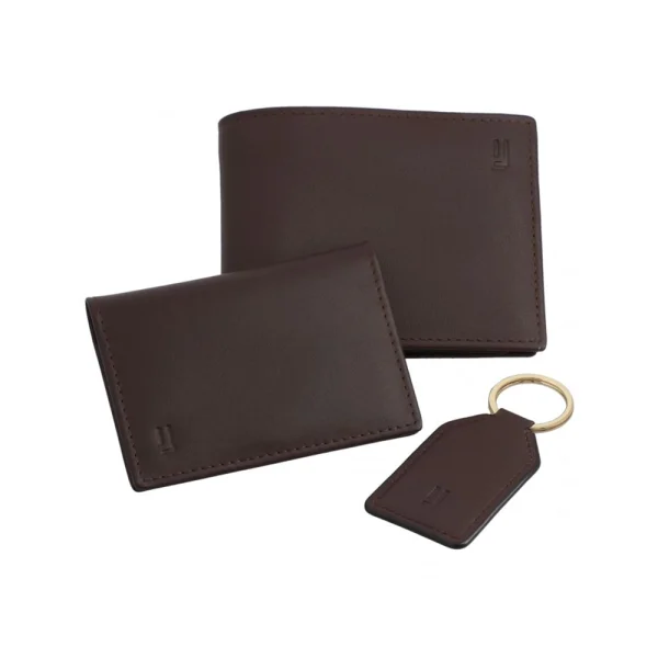 BYFT005003 Jafferjees Genuine Leather Men's Wallet Set Mount Eden   Brown A