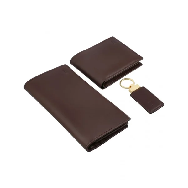 BYFT005006 Jafferjees Genuine Leather Men's Wallet Set The Louvre   Brown