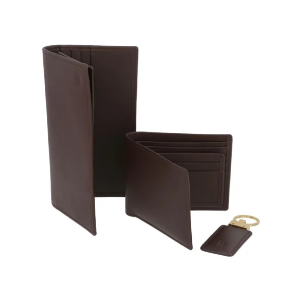 BYFT005006 Jafferjees Genuine Leather Men's Wallet Set The Louvre   Brown A