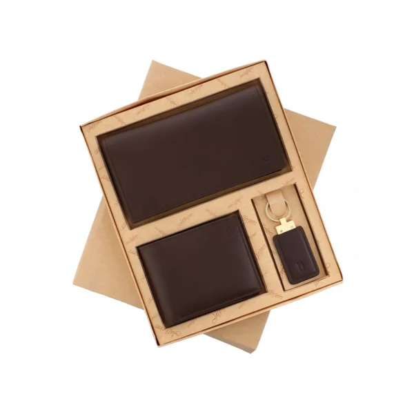 BYFT005006 Jafferjees Genuine Leather Men's Wallet Set The Louvre   Brown B