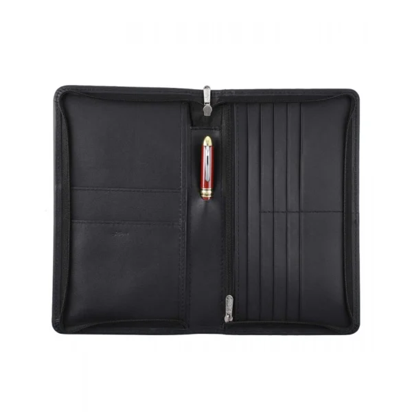 BYFT005007 Jafferjees Genuine Leather Men's Wallet Set Cn Tower   Black E