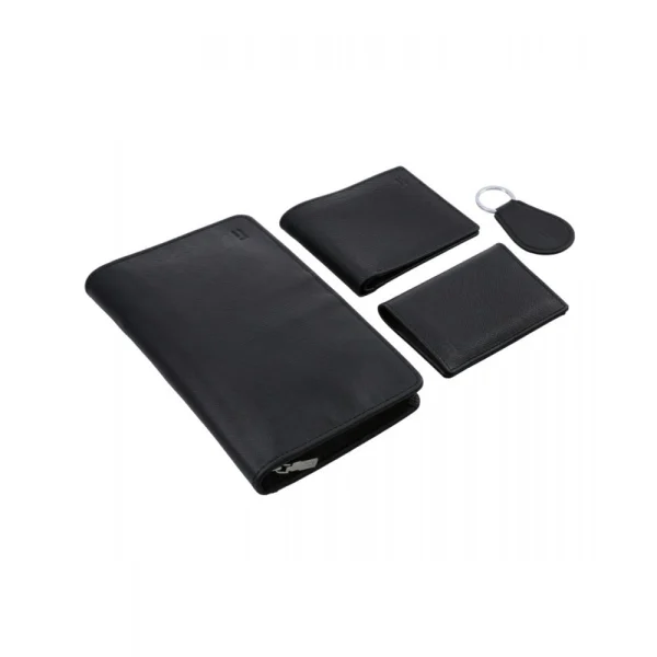 BYFT005009 Jafferjees Genuine Leather Men's Wallet Set Petra   Black