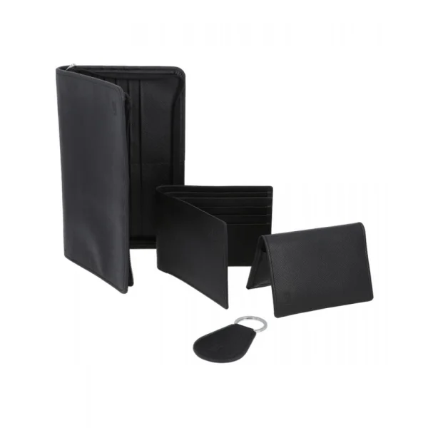 BYFT005009 Jafferjees Genuine Leather Men's Wallet Set Petra   Black A