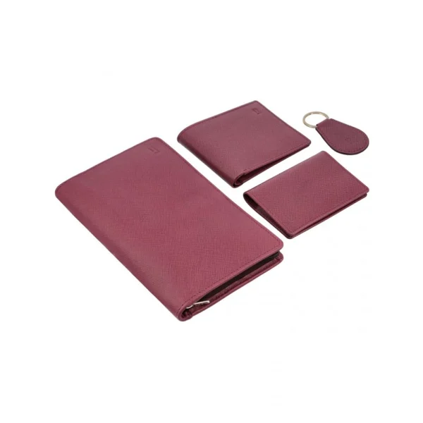 BYFT005011 Jafferjees Genuine Leather Men's Wallet Set Petra   Maroon