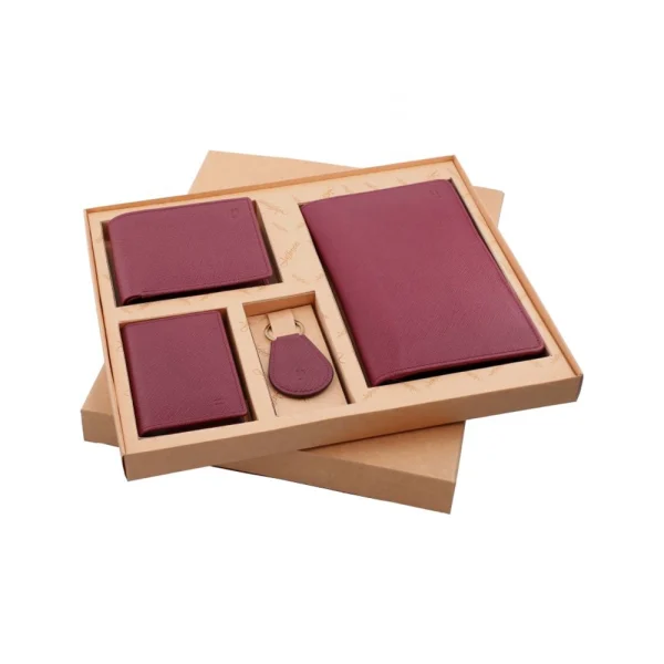 BYFT005011 Jafferjees Genuine Leather Men's Wallet Set Petra   Maroon B