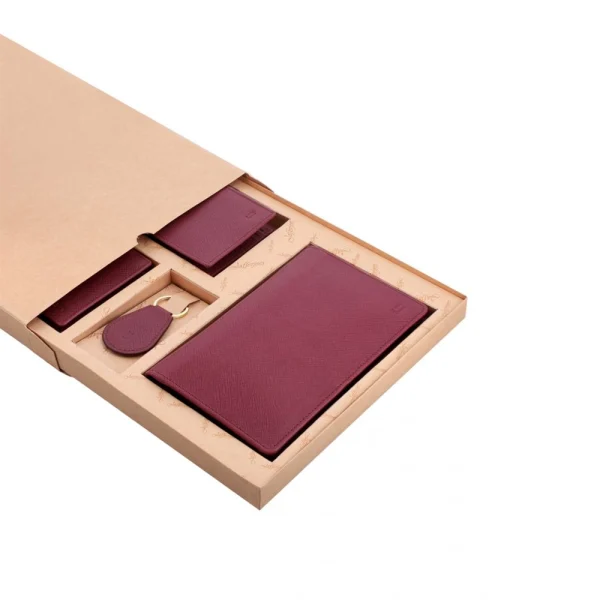 BYFT005011 Jafferjees Genuine Leather Men's Wallet Set Petra   Maroon C