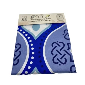 BYFT009089 BYFT Orchard Comfort Blue Portuguese Pattern Printed Single Sheet & One Pillowcase 150 x 230 cm Microfiber Set of 1