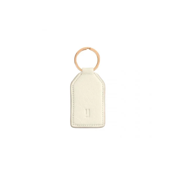 BYFT014023 Jafferjees Genuine Leather Keychain   Off White