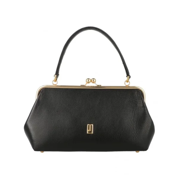BYFT014030 FRAME BAG MEDIUM BLACK GOLD LEATHER IMMER