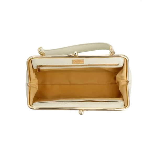 BYFT014031 FRAME BAG MEDIUM OFF WHITE GOLD LEATHER IMMER E