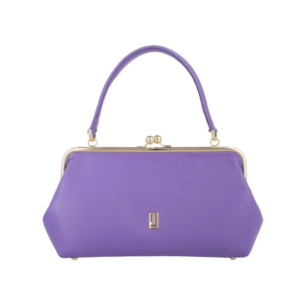 BYFT014033 FRAME BAG MEDIUM DARK PURPLE GOLD LEATHER IMMER