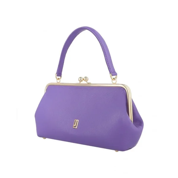 BYFT014033 FRAME BAG MEDIUM DARK PURPLE GOLD LEATHER IMMER A