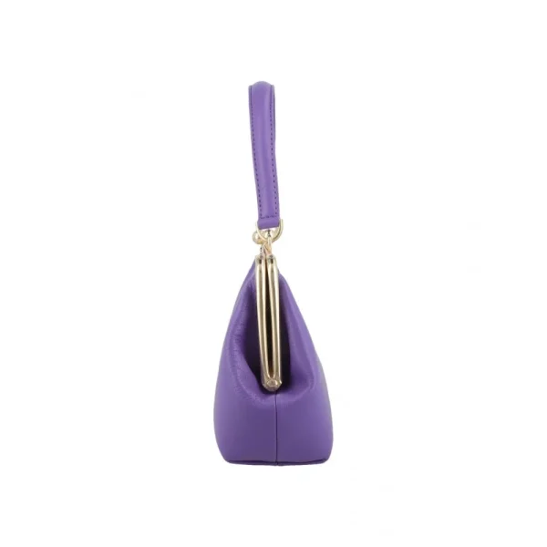 BYFT014033 FRAME BAG MEDIUM DARK PURPLE GOLD LEATHER IMMER C
