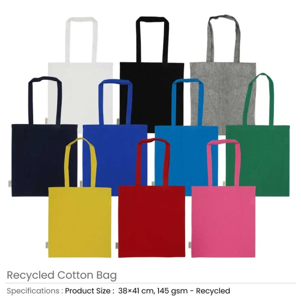 BYFT005735 BYFT Recycled Bag Black 38 x 41 Cm Cotton 145 Gsm Set of 01   CSB 08 RE BLK